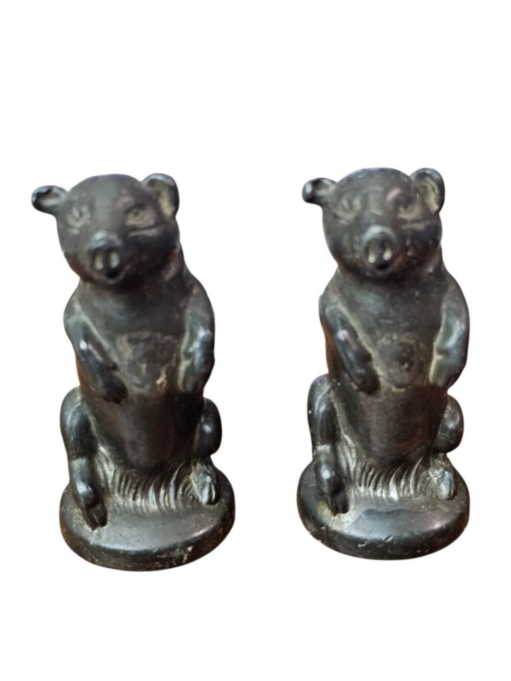 Pewter Set Of Hog Pig Metal Salt & Pepper Shaker No Bottom Plug 2.5 Inch Tall